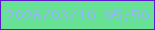 文字の大きさ：1、枠の色：5c19cd、背景の色：67e193、文字の色：94baf6 無料ブログパーツのブログ時計