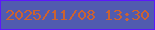 文字の大きさ：5、枠の色：5c19fb、背景の色：515baf、文字の色：cc6230 無料ブログパーツのブログ時計