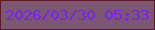 文字の大きさ：4、枠の色：5c1b2d、背景の色：7c5770、文字の色：791ff9 無料ブログパーツのブログ時計