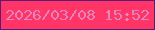 文字の大きさ：1、枠の色：5c1b7b、背景の色：ff3568、文字の色：e684bc 無料ブログパーツのブログ時計