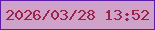 文字の大きさ：3、枠の色：5c1ba8、背景の色：cfa3c9、文字の色：9d2148 無料ブログパーツのブログ時計