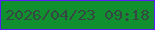 文字の大きさ：2、枠の色：5c1dfb、背景の色：119030、文字の色：364642 無料ブログパーツのブログ時計