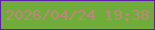 文字の大きさ：5、枠の色：5c1ea6、背景の色：70ac3a、文字の色：c0867e 無料ブログパーツのブログ時計