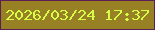 文字の大きさ：1、枠の色：5c1f55、背景の色：988024、文字の色：d8fd49 無料ブログパーツのブログ時計