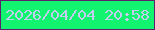 文字の大きさ：5、枠の色：5c236d、背景の色：12f370、文字の色：c2cef0 無料ブログパーツのブログ時計