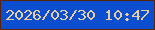 文字の大きさ：4、枠の色：5c2406、背景の色：0b4ecf、文字の色：e9cea2 無料ブログパーツのブログ時計