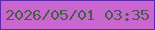文字の大きさ：3、枠の色：5c27ab、背景の色：c966d0、文字の色：445d49 無料ブログパーツのブログ時計