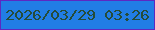 文字の大きさ：5、枠の色：5c28c2、背景の色：217de5、文字の色：254c39 無料ブログパーツのブログ時計