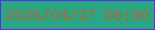 文字の大きさ：5、枠の色：5c2af8、背景の色：2aa683、文字の色：a26b48 無料ブログパーツのブログ時計