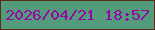 文字の大きさ：5、枠の色：5c2c19、背景の色：529b7b、文字の色：9504a7 無料ブログパーツのブログ時計