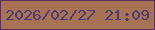 文字の大きさ：1、枠の色：5c2e59、背景の色：a87254、文字の色：4a3972 無料ブログパーツのブログ時計