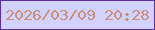 文字の大きさ：2、枠の色：5c2ea1、背景の色：d1d3fe、文字の色：cb8e78 無料ブログパーツのブログ時計