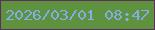 文字の大きさ：2、枠の色：5c2f5e、背景の色：5e923f、文字の色：81aee4 無料ブログパーツのブログ時計