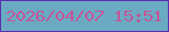 文字の大きさ：3、枠の色：5c2fb1、背景の色：6baac3、文字の色：c35698 無料ブログパーツのブログ時計