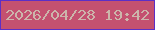 文字の大きさ：2、枠の色：5c2fc6、背景の色：c45170、文字の色：ccb5ab 無料ブログパーツのブログ時計