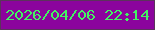 文字の大きさ：3、枠の色：5c335c、背景の色：8b049d、文字の色：42f362 無料ブログパーツのブログ時計