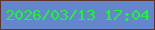 文字の大きさ：3、枠の色：5c362a、背景の色：6386cd、文字の色：1cf732 無料ブログパーツのブログ時計