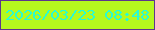 文字の大きさ：5、枠の色：5c378d、背景の色：b5f91e、文字の色：29fbd2 無料ブログパーツのブログ時計