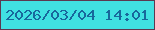 文字の大きさ：1、枠の色：5c3950、背景の色：40e1e2、文字の色：18689c 無料ブログパーツのブログ時計