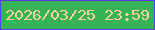 文字の大きさ：5、枠の色：5c39ea、背景の色：36b257、文字の色：fed49c 無料ブログパーツのブログ時計