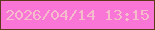 文字の大きさ：1、枠の色：5c3a1a、背景の色：fa76d6、文字の色：f5bdcc 無料ブログパーツのブログ時計