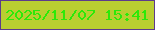 文字の大きさ：3、枠の色：5c3b8c、背景の色：b9ce31、文字の色：2ce909 無料ブログパーツのブログ時計