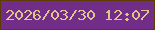文字の大きさ：5、枠の色：5c3c01、背景の色：722d89、文字の色：dfc48b 無料ブログパーツのブログ時計