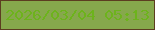 文字の大きさ：3、枠の色：5c3d20、背景の色：86a84c、文字の色：6db31c 無料ブログパーツのブログ時計