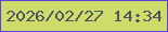 文字の大きさ：4、枠の色：5c40d9、背景の色：cfdc6a、文字の色：4d5462 無料ブログパーツのブログ時計
