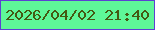 文字の大きさ：1、枠の色：5c41d2、背景の色：5ef798、文字の色：445a12 無料ブログパーツのブログ時計