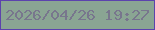 文字の大きさ：5、枠の色：5c43ad、背景の色：8aa593、文字の色：78768d 無料ブログパーツのブログ時計