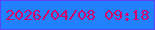 文字の大きさ：1、枠の色：5c44f4、背景の色：2181fd、文字の色：d1036c 無料ブログパーツのブログ時計