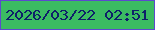 文字の大きさ：3、枠の色：5c4ace、背景の色：3bbc62、文字の色：0e2069 無料ブログパーツのブログ時計
