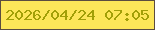 文字の大きさ：5、枠の色：5c4c40、背景の色：fde659、文字の色：a29f07 無料ブログパーツのブログ時計
