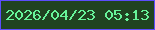 文字の大きさ：1、枠の色：5c4dfc、背景の色：204321、文字の色：67f49a 無料ブログパーツのブログ時計