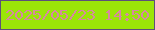 文字の大きさ：4、枠の色：5c507a、背景の色：9be508、文字の色：d888a2 無料ブログパーツのブログ時計