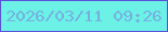 文字の大きさ：2、枠の色：5c50db、背景の色：6bf1e6、文字の色：76b0e1 無料ブログパーツのブログ時計
