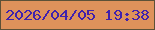 文字の大きさ：5、枠の色：5c5137、背景の色：de925b、文字の色：4021ad 無料ブログパーツのブログ時計
