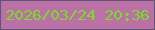 文字の大きさ：4、枠の色：5c5679、背景の色：bb71a5、文字の色：79dd27 無料ブログパーツのブログ時計