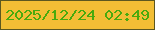 文字の大きさ：1、枠の色：5c5720、背景の色：f2be35、文字の色：48aa0e 無料ブログパーツのブログ時計