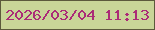 文字の大きさ：2、枠の色：5c593c、背景の色：c9d598、文字の色：ab2b77 無料ブログパーツのブログ時計