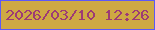 文字の大きさ：5、枠の色：5c59f6、背景の色：cea943、文字の色：9d3b75 無料ブログパーツのブログ時計