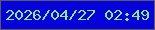 文字の大きさ：3、枠の色：5c5a63、背景の色：0603da、文字の色：8beb8c 無料ブログパーツのブログ時計