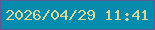 文字の大きさ：4、枠の色：5c5a93、背景の色：048bae、文字の色：dbd595 無料ブログパーツのブログ時計