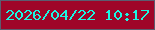 文字の大きさ：2、枠の色：5c5c6f、背景の色：9f0528、文字の色：1af6e2 無料ブログパーツのブログ時計