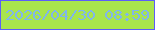 文字の大きさ：5、枠の色：5c5ef8、背景の色：a9e54c、文字の色：80b6ec 無料ブログパーツのブログ時計