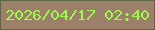 文字の大きさ：2、枠の色：5c6647、背景の色：9c806a、文字の色：9efa4b 無料ブログパーツのブログ時計