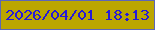 文字の大きさ：3、枠の色：5c66b7、背景の色：bba600、文字の色：261ad9 無料ブログパーツのブログ時計