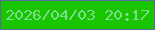 文字の大きさ：1、枠の色：5c6aa2、背景の色：19c501、文字の色：78dd8e 無料ブログパーツのブログ時計