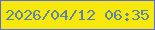 文字の大きさ：5、枠の色：5c6ad9、背景の色：f6e80d、文字の色：5b87a5 無料ブログパーツのブログ時計